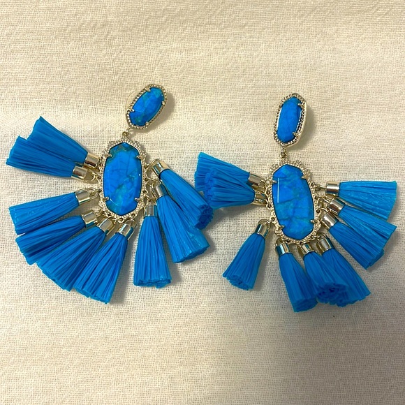 Kendra Scott Blue Tassel Earrings